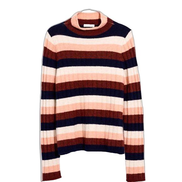 NWT Madewell Pullover Evercrest Alpaca Wool Blend Striped Sweater S - Picture 2 of 11